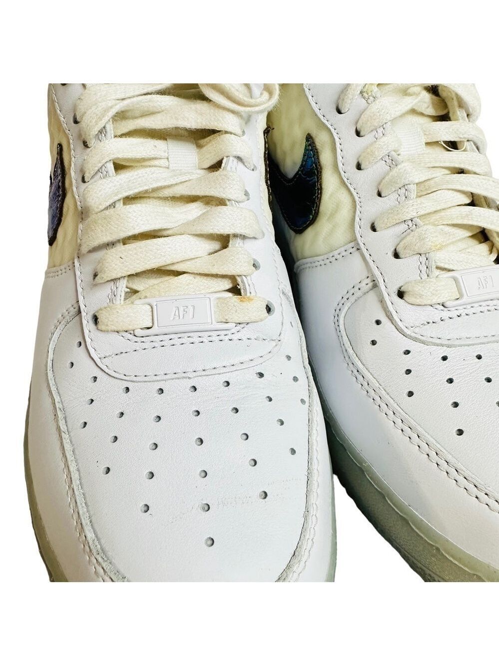 Nike Air Force 1 Low CMFT PRM QS White Metallic Gold Hyper Punch Sneaker Men’s 8 - Picture 9 of 12